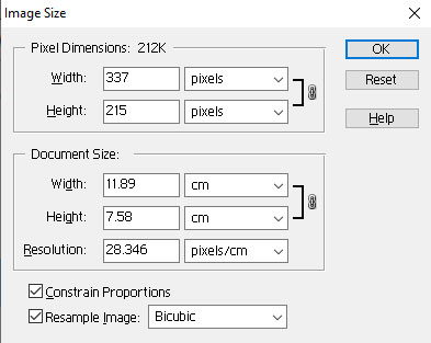 cropping sizes